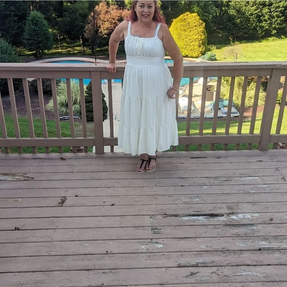 I.N.C. INTERNATIONAL CONCEPTSWomen's Tiered Tie-Neck Dress, Created for Macy's - Picture 4 of 5